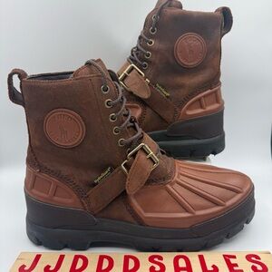 POLO RALPH LAUREN Oslo High Boots Brown Leather Waterproof Men’s Sizes New